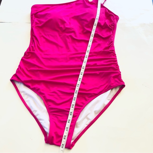 Holipick One Shoulder Tummy Control Modest Coverage Keyhole One Piece Swimsuit - Picture 12 of 13